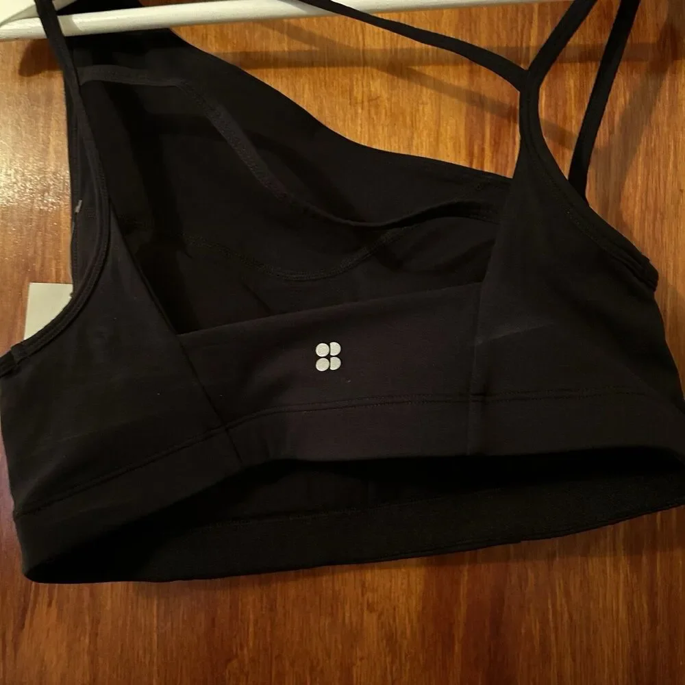 Sweaty Betty Sports Bra Black Asymmetric Sculpt Women's Medium One Shoulder NWT - Picture 9 of 11